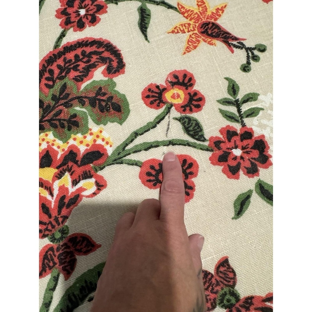 VTG Queen Bedspread Flower‎ Power Paisley Floral Bed Cover 106x90" Linen Texture - Picture 3 of 9